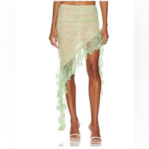 LOBA Teresa Midi skirt in Pale Green